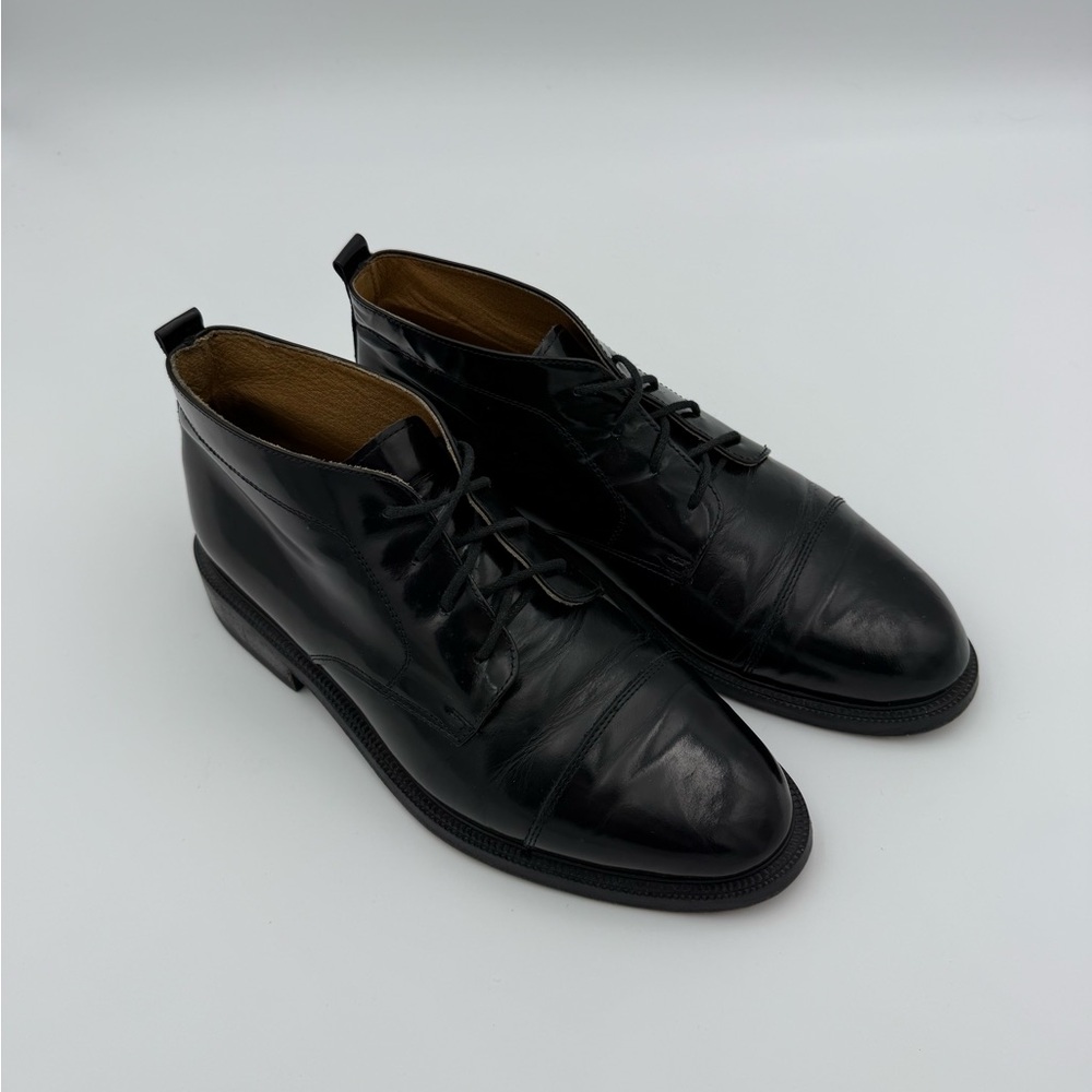 Kenneth Cole Black Leather Ankle Boots